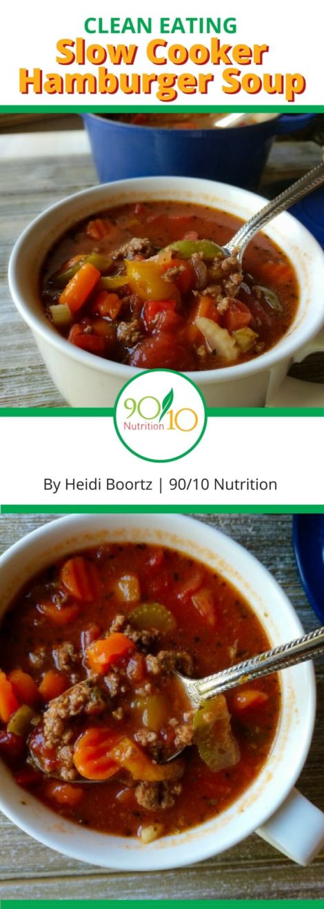 Slow Cooker Hamburger Soup - 90/10 Nutrition