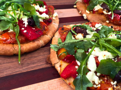 Healthy Mediterranean Pita Pizza - Clean Eating - 90/10 Nutrition